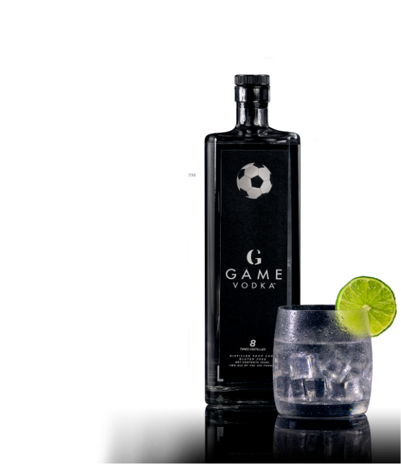 Game Vodka - Soccer Bottle w/ Drink and Lime Garnish